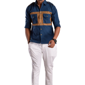 Lapis Blue Hunt Style Shirt - Luxury Expedition Elegance | Jaipurio
